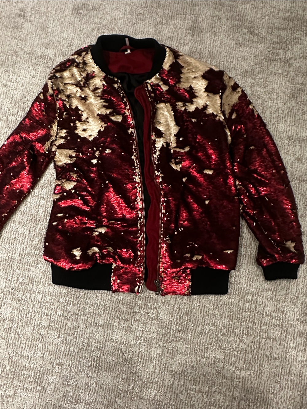 Free people sequined bomber like new !
